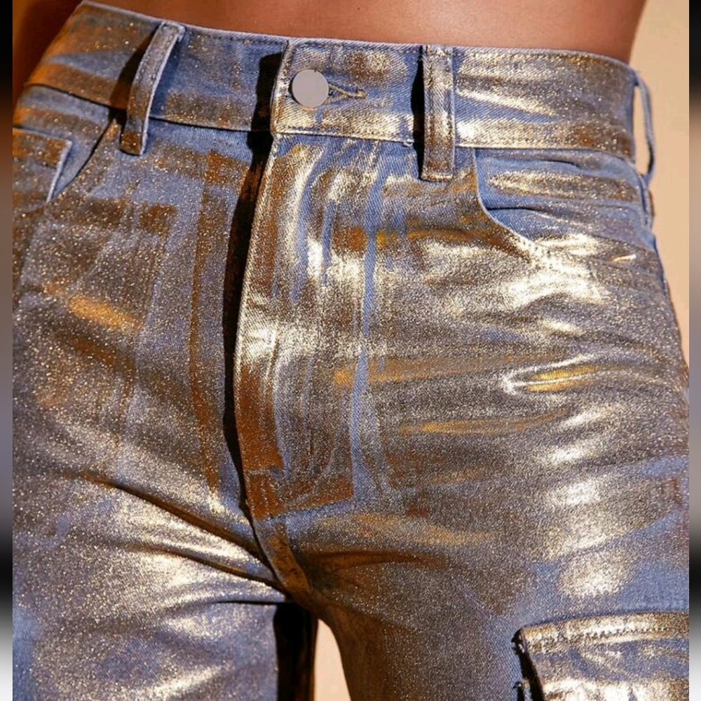 Flap Pocket Wide Leg Jeans - Picture 3 of 7